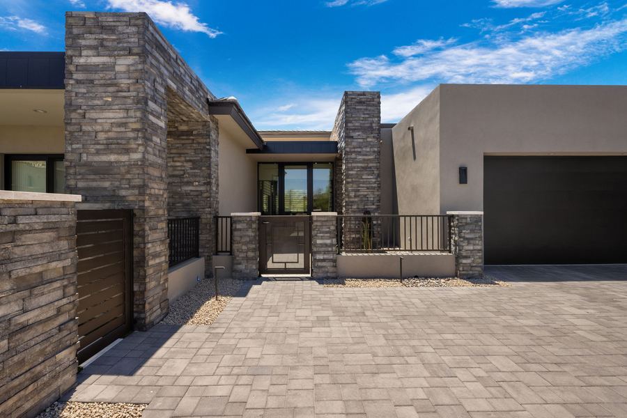 Stone entry courtyard